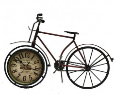 Ceas de masa decorativ model bicicleta L 40 cm rosu foto