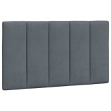Cumpara ieftin Perna tablie de pat, Hanko, gri inchis, 90 cm, catifea