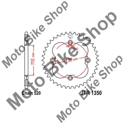 MBS Pinion spate 520 Z38, Cod Produs: JTR135038 foto