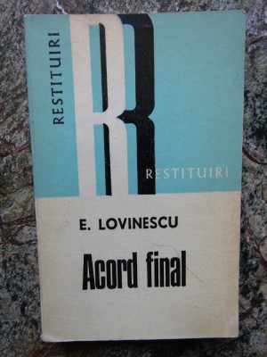 E. LOVINESCU - ACORD FINAL foto