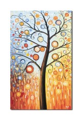 Tablou modern pictat manual, Copacul vietii, 100x60cm ulei pe panza in relief, superb