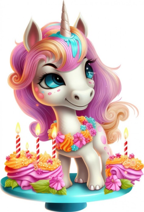Sticker decorativ, Unicorn, Roz, 88 cm, 1333STK-7