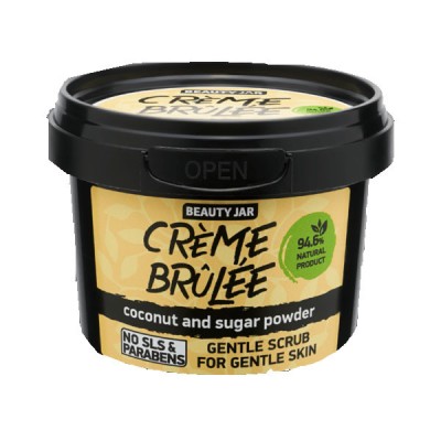 Scrub Facial pentru Ten Sensibil cu Cocos si Pudra de Zahar Creme Brulee 120 mililitri Beauty Jar foto