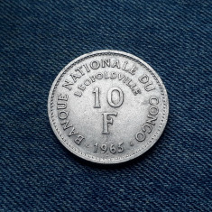 2j - 10 Francs 1965 Congo / leu foto