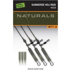 Montura Fox Edges Naturals Submerge Heli Rig Leaders 40lb, 3buc/pac
