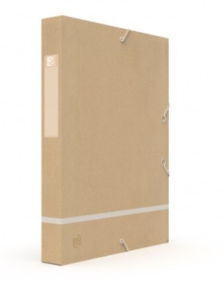 Mapa carton reciclat cu elastic Oxford Touareg A4 lățime cotor 35mm kraft alb foto