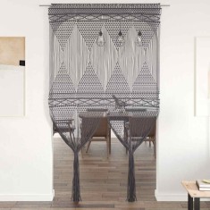 vidaXL Perdea macrame, antracit, 140 x 240 cm, bumbac