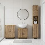 Cumpara ieftin Set de cabinet pentru baie cu 3 piese EDE Stejar Artizanal