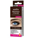 Vopsea de gene si sprancene Henna Color Gel, Maro Inchis, 3.0, Venita, 15ml