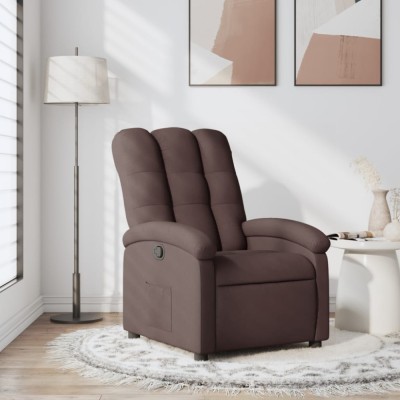 vidaXL Fotoliu rabatabil, maro &amp;icirc;nchis, material textil 371732 foto