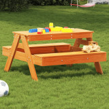 Masa de picnic pentru copii, maro, 88x97x52 cm, lemn masiv pin GartenMobel Dekor, vidaXL