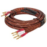 Set 2 cabluri difuzor 3m 15AWG 1.45mm2 cupru /nailon /cu mufa banana Kruger&amp;Matz KM0335