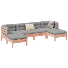 vidaXL Set canapele gradina cu perne, 6 piese, lemn masiv brad douglas foto