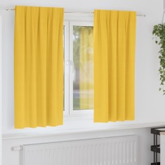 vidaXL Perdele cu perdele 2 pcs galben muștar Poliester
