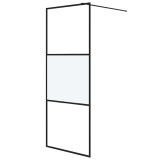 Cumpara ieftin Perete cabina dus walk-in negru 80x195 cm sticla ESG semi-mata