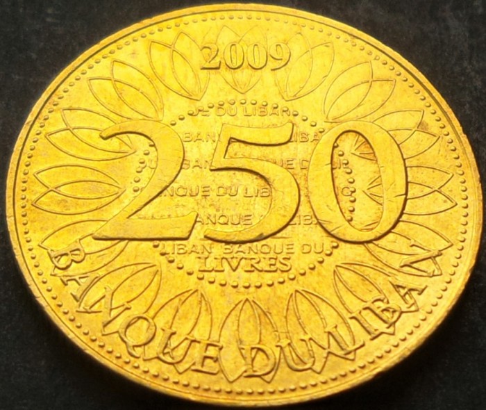 Moneda 250 LIVRE(S) - LIBAN, anul 2009 *cod 1930 C