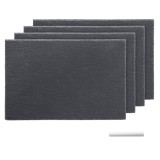 Set 4 tavi din ardezie Navaris, 30x20 cm, cu creta, non-zgarieturi, 47683.04.02
