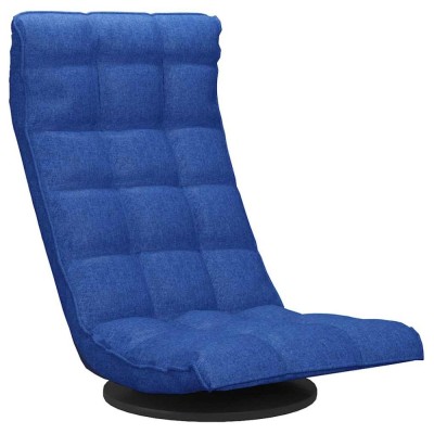Scaun de podea pivotant, albastru, material textil foto