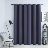 VidaXL Draperie opacă cu inele metalice, antracit, 290 x 245 cm
