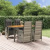 VidaXL Set mobilier de grădină cu perne, 5 piese, gri, poliratan 3185040