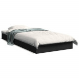 VidaXL Cadru de pat, negru, 90x200 cm, lemn prelucrat