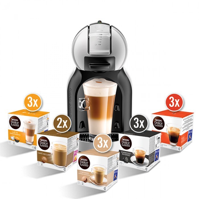 Pachet Espressor Krups + 14 cutii capsule, Nescafe Dolce Gusto Mini Me