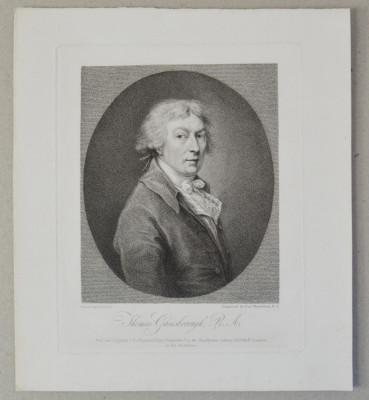 Thomas Gainsborough &amp;quot;Autoportret&amp;quot; gravura 1798 foto