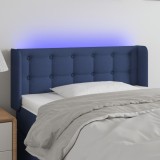 VidaXL Tăblie de pat cu LED, albastru, 103x16x78/88 cm, textil