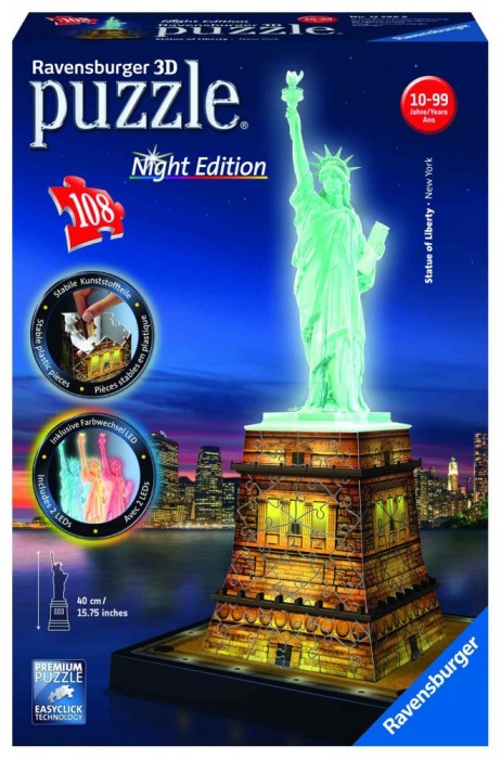 Puzzle 3D Luminos Statuia Libertatii, 108 Piese Puzzle 3D Luminos Statuia Libertatii, 108 Piese