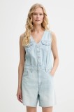 Levi&#039;s salopetă din denim VEST ROMPER bumbac, cu decolteu in v, 001WM