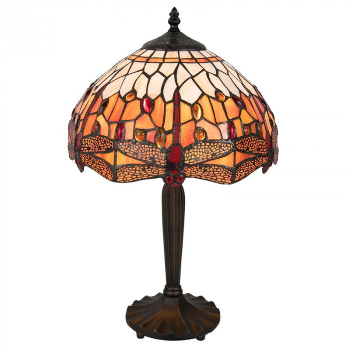 Lampa Tiffany din polirasina cu libelule colorate 5LL-5204