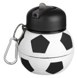 Sticla de apa pliabila cu model minge de fotbal, silicon, 550 ml, cu breloc, CMCLASS