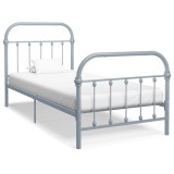 VidaXL Cadru de pat, gri, 90 x 200 cm, metal 284504