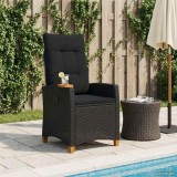 vidaXL Scaun reclinabil cu placă pentru ceai Negru 62 x 64 x 112 cm 42026805