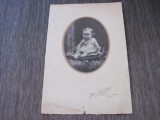 Fotografie de Epocă &ndash; Portret Copil, Atelier Jules Dubl&eacute;, Reims, Franța, &icirc;nceput de secol XX, Carton Original, Piesă pentru Colecționari!