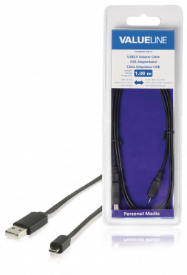 Cablu USB 2.0 USB A tata - micro USB B tata plat 1m negru Valueline foto