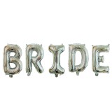 Set baloane din folie metalizata, flippy, model scris bride, litere de 100 cm, tema iubire, baloane party, ambalaj individual, pai inclus, umflare cu