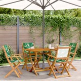 vidaXL Set mobilier de grădină 5 piese textil model frunze/lemn masiv
