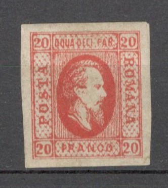 Romania.1865 Principele Cuza in oval 20 Par. rosu tip I XR.19 foto