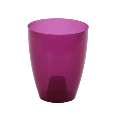 Ghiveci din plastic Miltonia, pentru orhidee, ametist transparent, D 13.3 cm foto