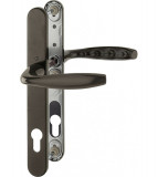Maner pentru usa de exterior Hoppe New York, din aluminiu, latime 30 mm, interax 92 mm, culoare maro F8707