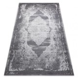 Covor NOBLE modern 9479 65 ornament vintage - structural pe două nivele de l&acirc;nă crem / gri, 80x150 cm, Dreptunghi, Lana
