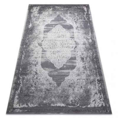 Covor NOBLE modern 9479 65 ornament vintage - structural pe două nivele de l&amp;acirc;nă crem / gri, 80x150 cm foto