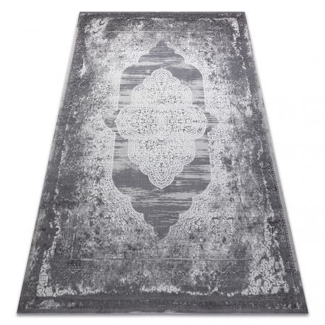 Covor NOBLE modern 9479 65 ornament vintage - structural pe două nivele de l&acirc;nă crem / gri, 80x150 cm