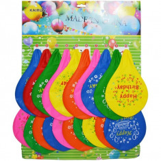 Baloane mari Happy Birthday, multicolore, Latex, 14,5 cm, set 20 bucati foto