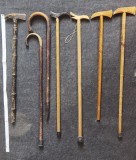 Lot 7 bastoane vechi de lemn. Decor