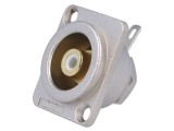 Conector RCA mamă aurit pentru montare pe panou - AMPHENOL