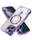 Huse silicon cu incarcare wireless compatibila cu Iphone 16 Pro Max Mov, Albastru, Carcasa