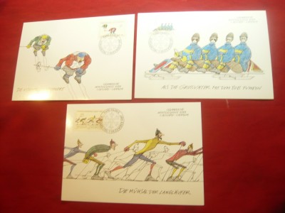 Set 3 Maxime cu seria Olimpiada de Iarna Calgary 1987 Liechtenstein foto
