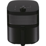 Friteuza cu aer cald Haier HAF5TWA 011, 7 L, 2000 W, Fereastra superioara din sticla, Tavi detasabile, Negru